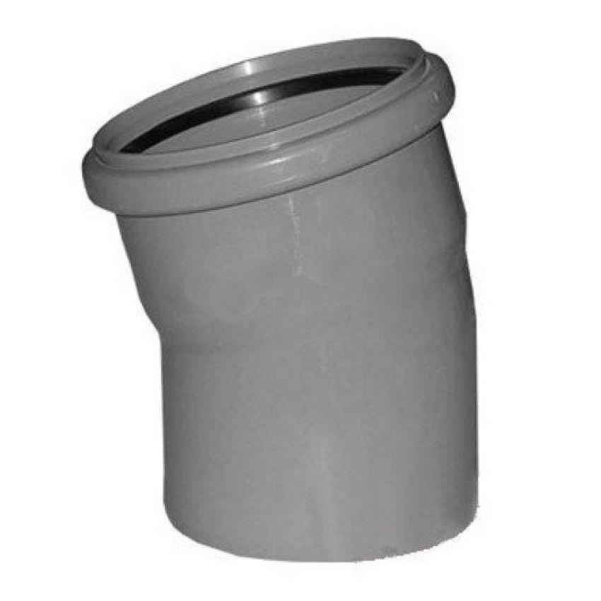 Отвод PP-H серый Дн 110х15гр б/нап в/к VALFEX 20112110